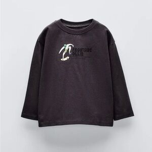 Zara boys long sleeve top skateboarding “Frontside Ollie” size 3 years graphic